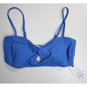 WOMEN'S ISLAND BLUE BIKINI TOP - SHADE AND SHORE - REMOVABLE PADS - SIZE S - NEW